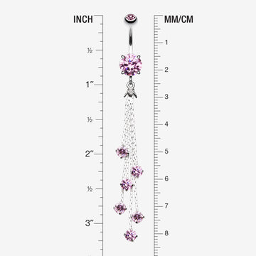 Detail View 1 of Lustre Drops Belly Button Ring-Pink